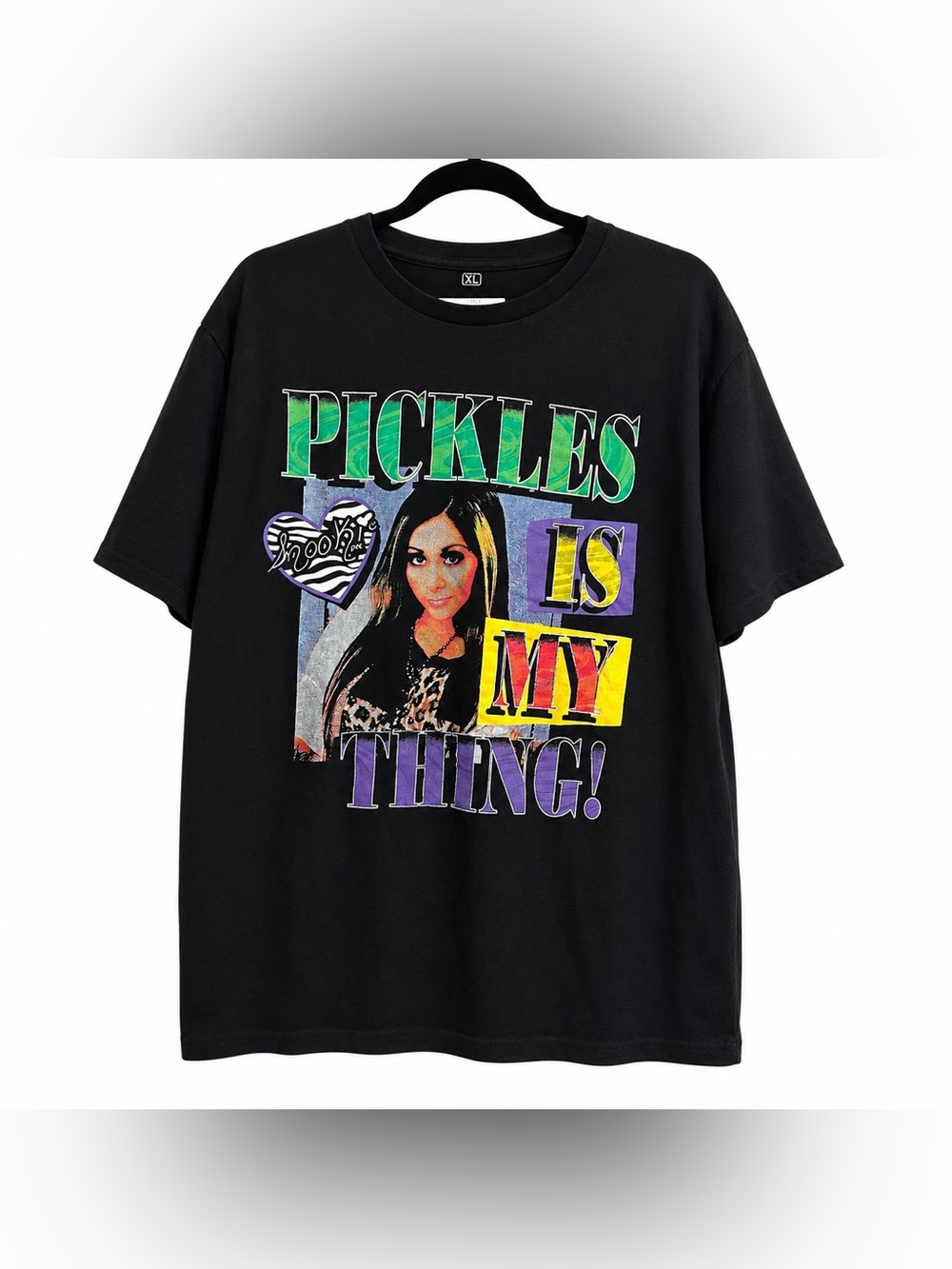 Jersey Shore Snooki “Pickles Is My Thing!” Graphic Tee Women’s  XL Black Y2K
